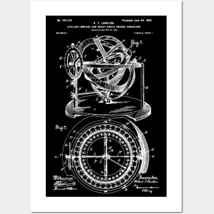 Nautical Compass Patent 1902 Nautical Steering Posters and Art